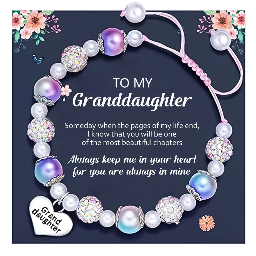 BUY 1 GET 1 FREE--For Granddaughter- You Are My Most Beautiful Chapter Pendant Pearl Bracelet