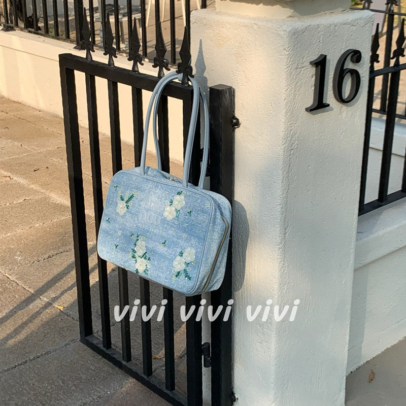 Embroidered Denim Tote Bag — 2025 New Arrival
