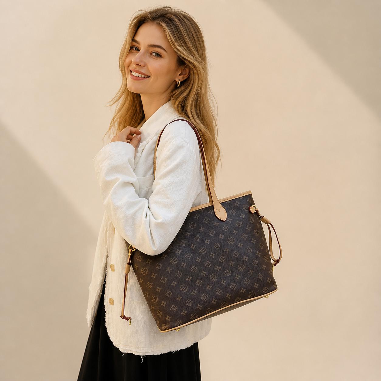 Lightweight Casual Shoulder Bag for Ladies - Soft Leather Versatile Tote Bag for Weekend Trips & Daily Use