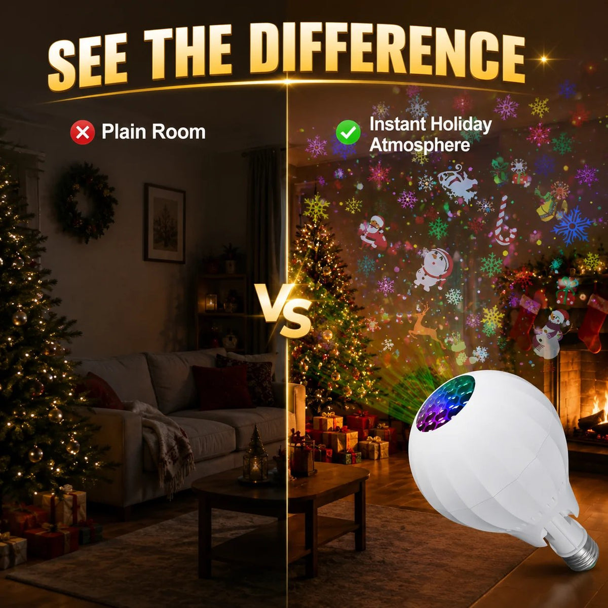 🎄HOT SALE 49% OFF🎅💡Rotating Christmas Projector Bulb