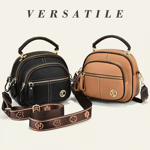 🎁Hot Sale 80% OFF⏳Classic Multifunctional Compartments Adjustable Wide Shoulder Strap PU Leather Crossbody Bag