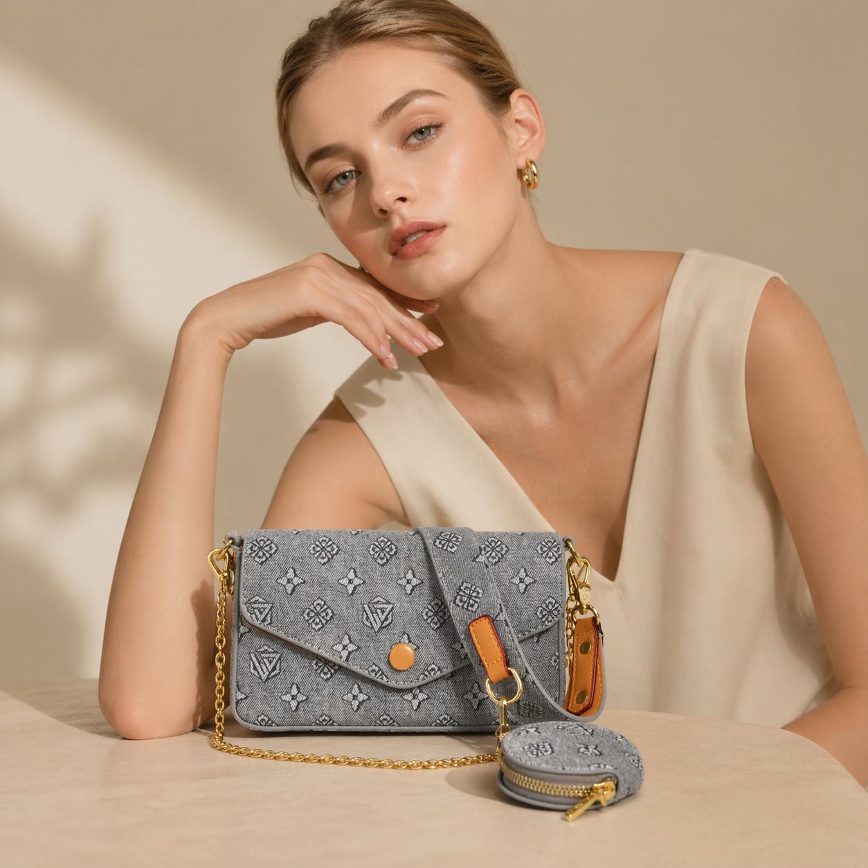 Women's 3-in-1 Convertible Envelope Casual Handbag - Adjustable Strap Bag, Convertible Shoulder Bag, Crossbody Purse, Athletic Luggage Satchel, Convertible Shoulder Bags