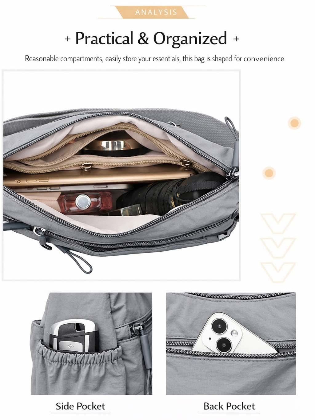 Women's Solid Color Fanny Pack, Fashionable Multi-pocket Zipper Crossbody Bag for Daily Used