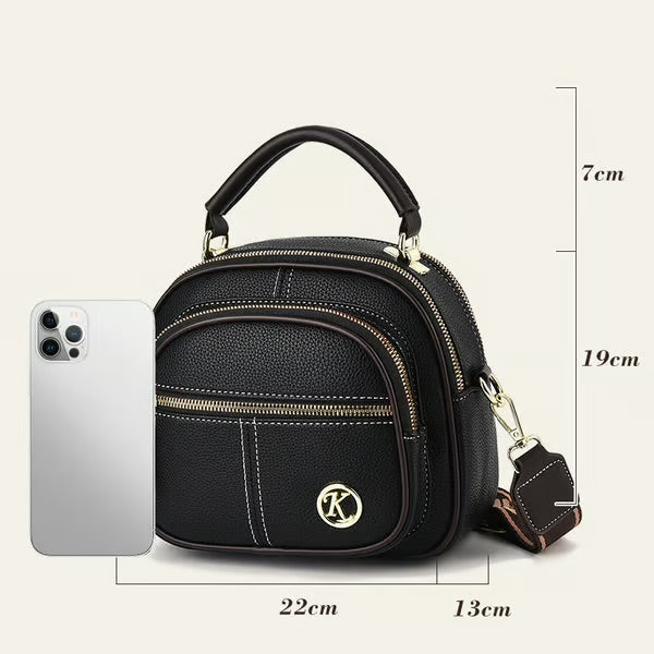 🎁Hot Sale 80% OFF⏳Classic Multifunctional Compartments Adjustable Wide Shoulder Strap PU Leather Crossbody Bag
