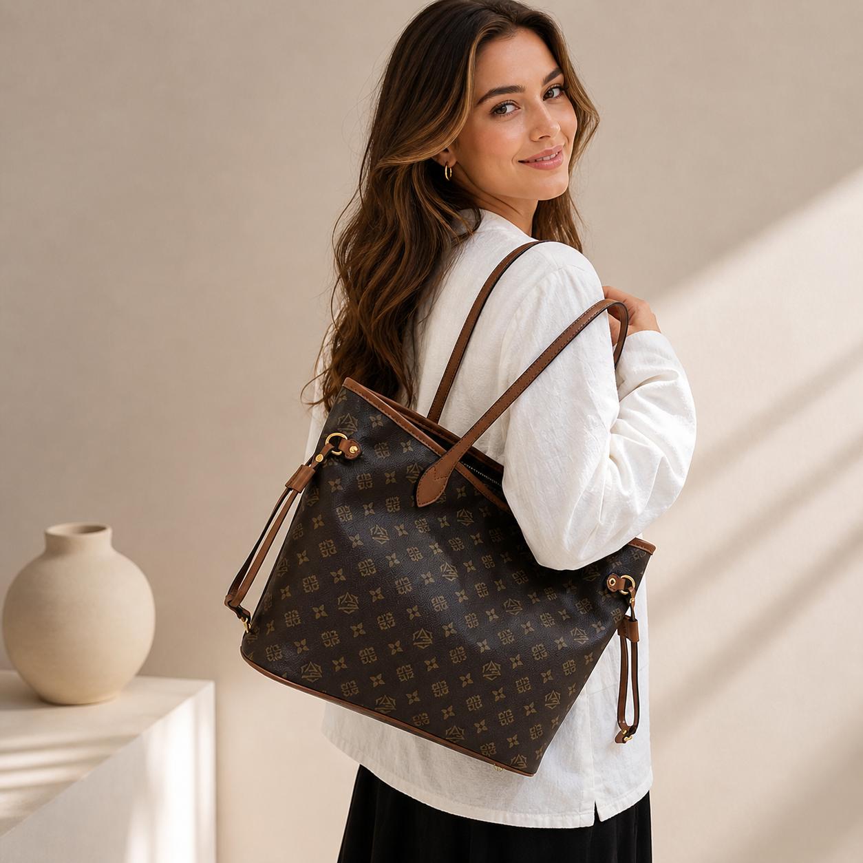 Lightweight Casual Shoulder Bag for Ladies - Soft Leather Versatile Tote Bag for Weekend Trips & Daily Use