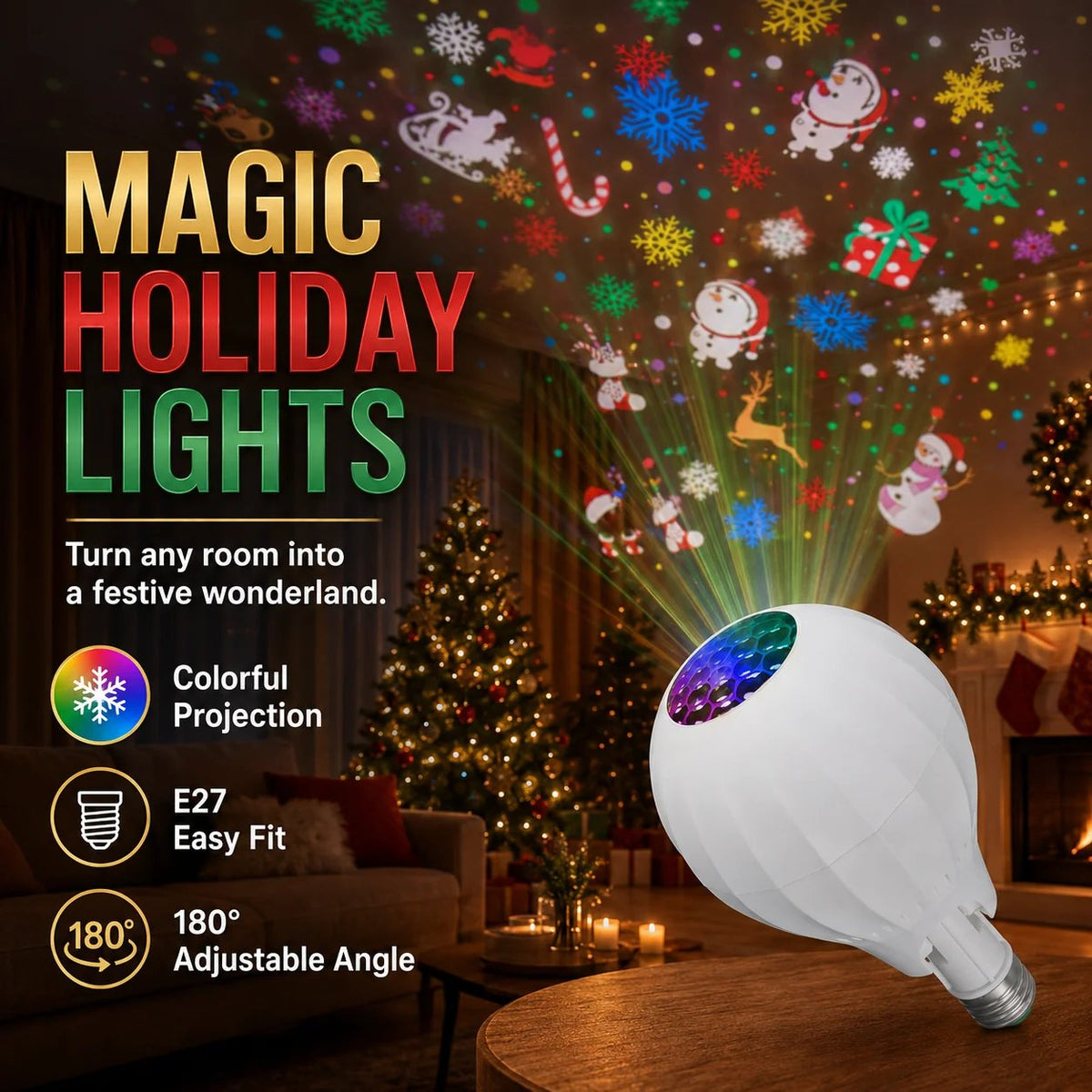 🎄HOT SALE 49% OFF🎅💡Rotating Christmas Projector Bulb