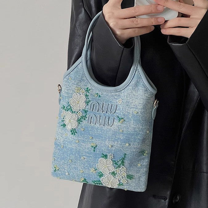 Embroidered Denim Tote Bag — 2025 New Arrival