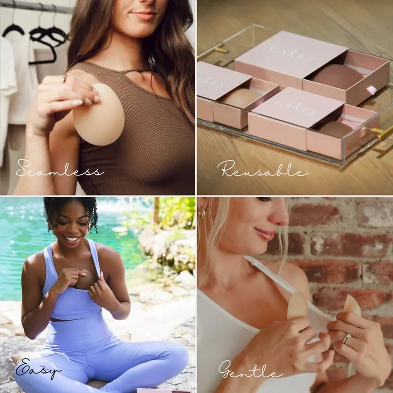🏆#1 Bestselling🏆 --- Go Braless! Seamless CAKES circles (Latex-free and 100% Medical Silicone)