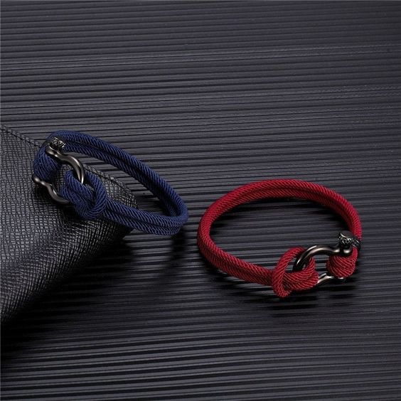 To My Grandson--Horseshoe Shackle Solid Rope Bracelet