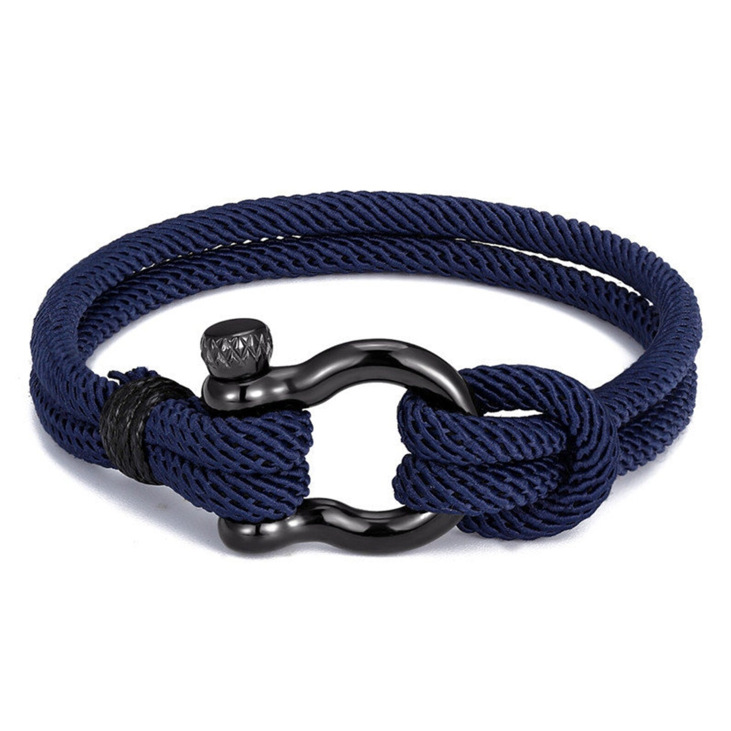 To My Grandson--Horseshoe Shackle Solid Rope Bracelet