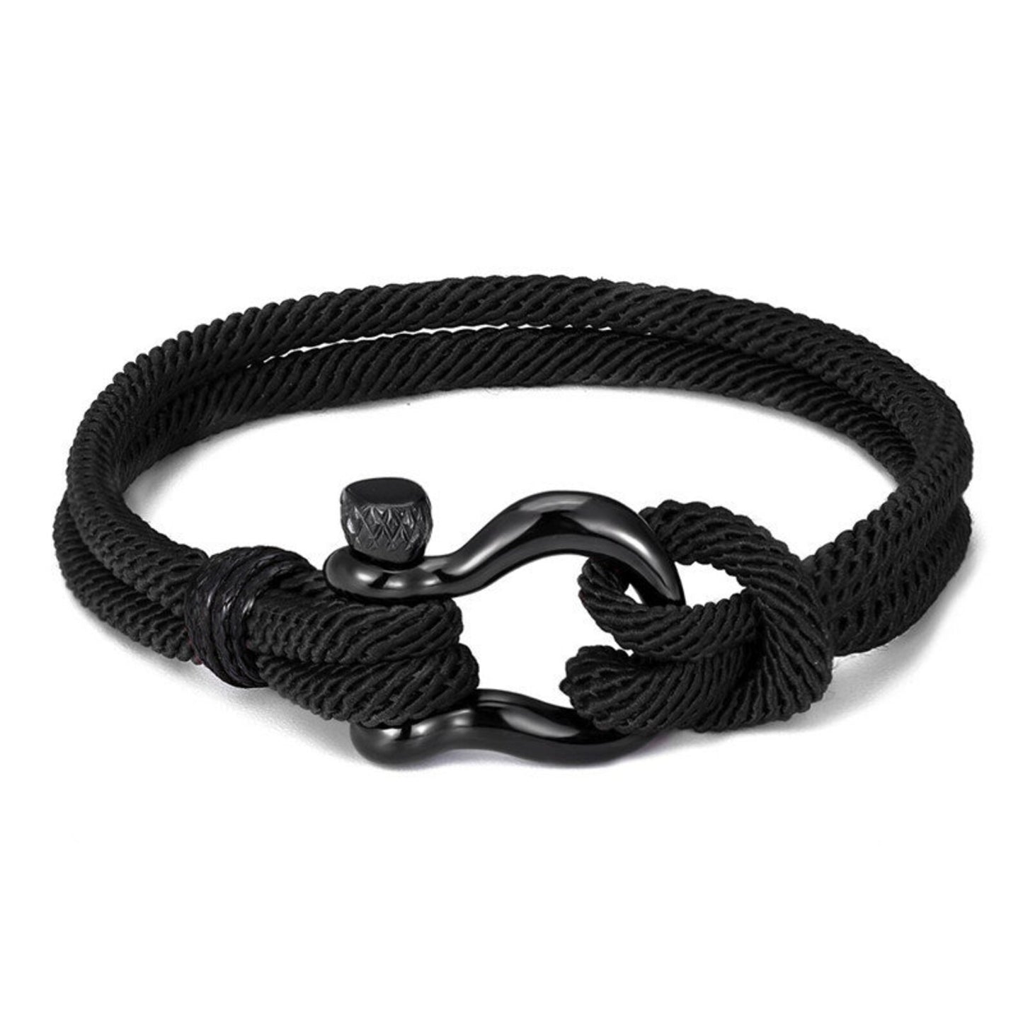 To My Grandson--Horseshoe Shackle Solid Rope Bracelet