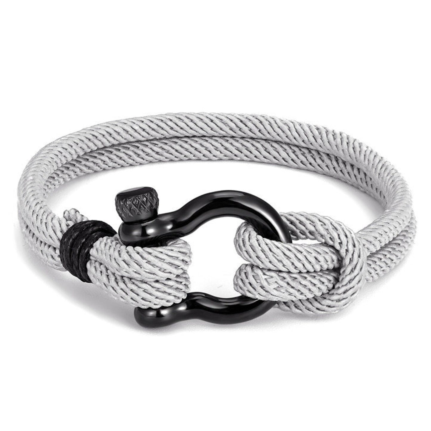 To My Grandson--Horseshoe Shackle Solid Rope Bracelet