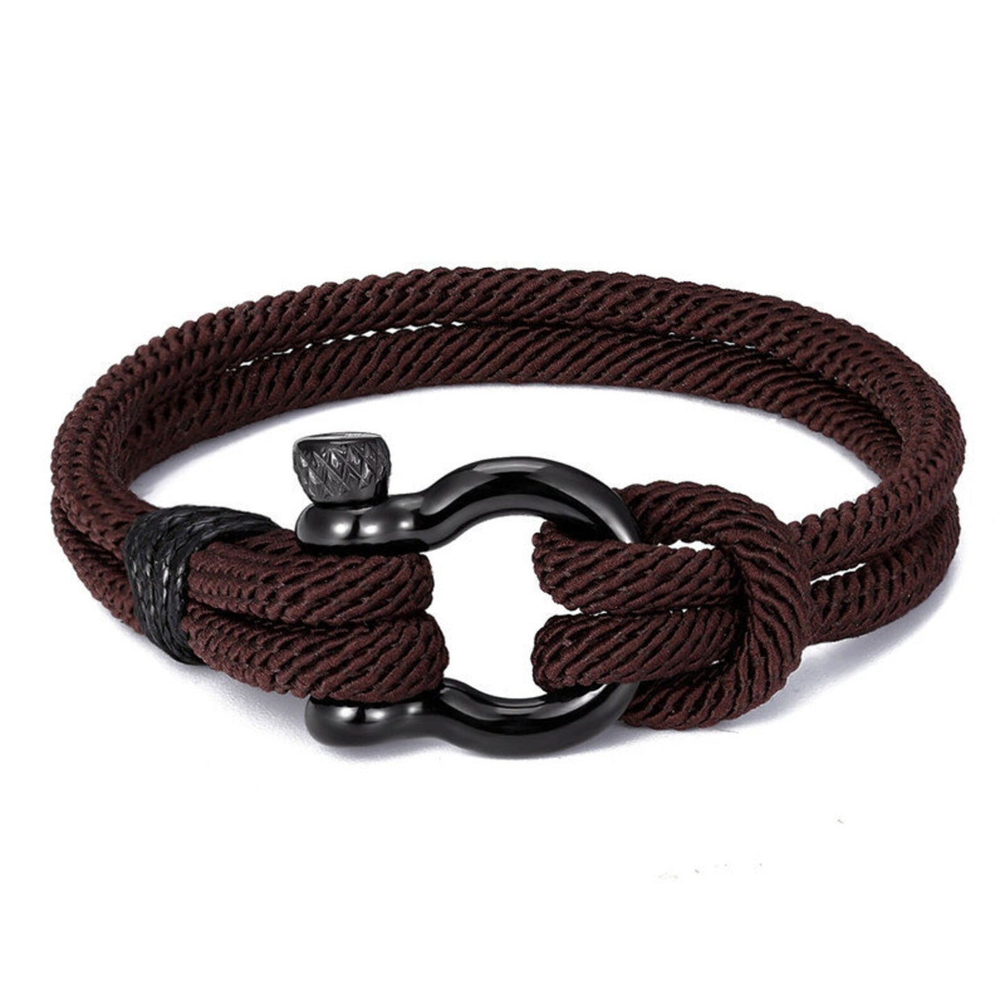 To My Grandson--Horseshoe Shackle Solid Rope Bracelet