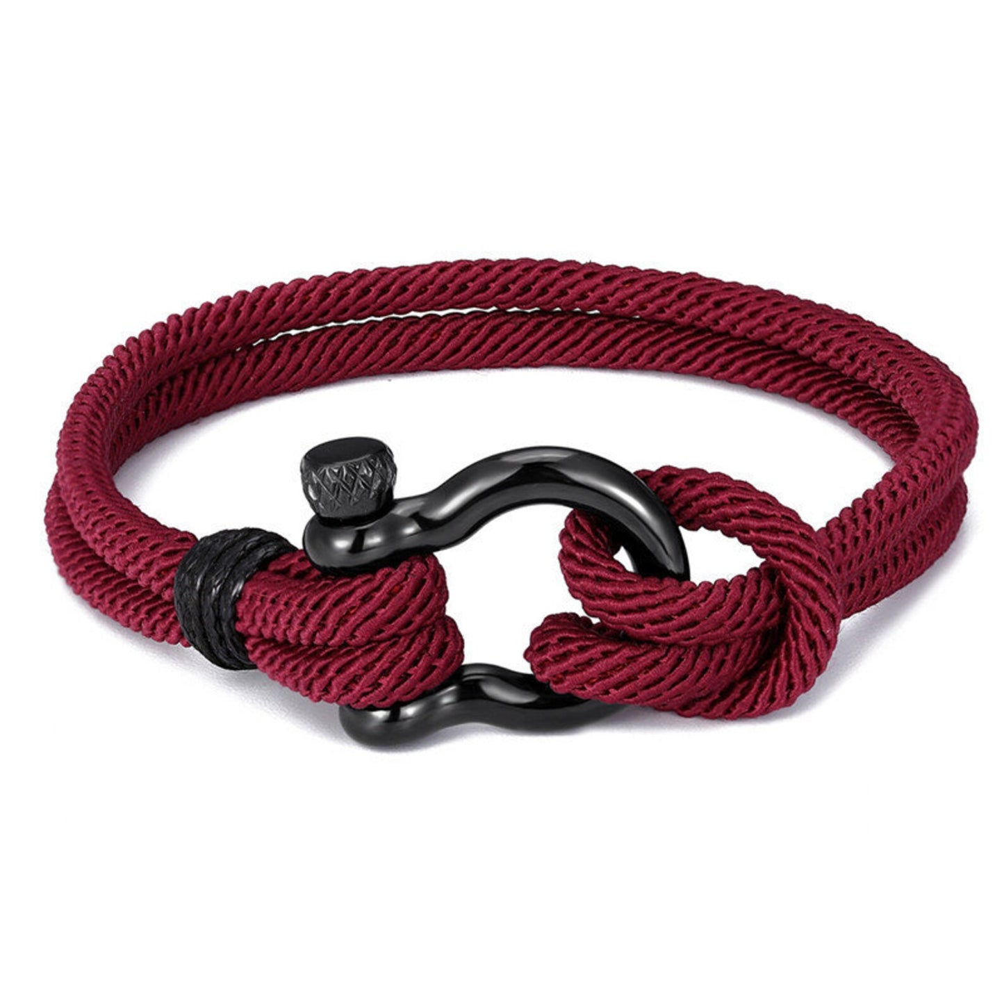 To My Grandson--Horseshoe Shackle Solid Rope Bracelet