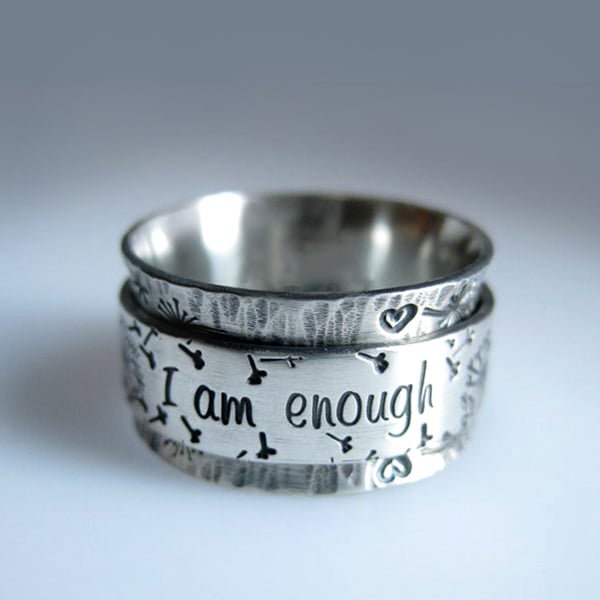 BUY 1 GET 1 FREE--🔥49% OFF⏰ - Silver Dandelion Spinner Ring✨ - ''I'm enough exactly as I am''🥰