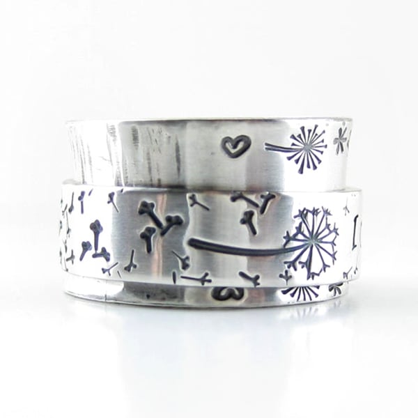 BUY 1 GET 1 FREE--🔥49% OFF⏰ - Silver Dandelion Spinner Ring✨ - ''I'm enough exactly as I am''🥰