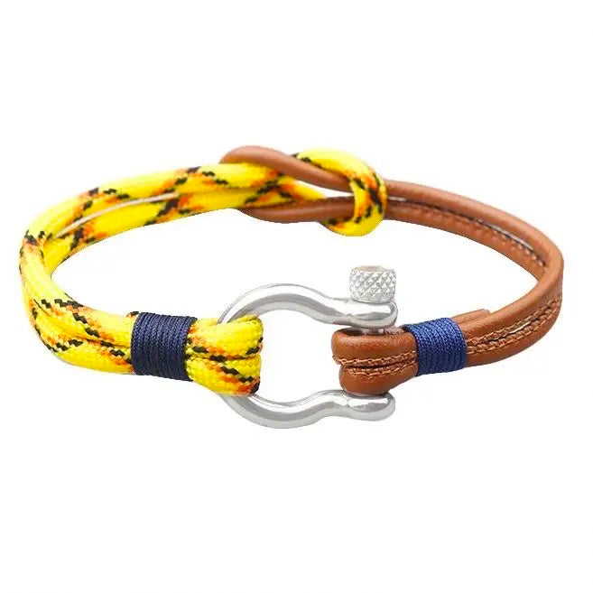 To My Grandson--Leather Nautical Rope Bracelet