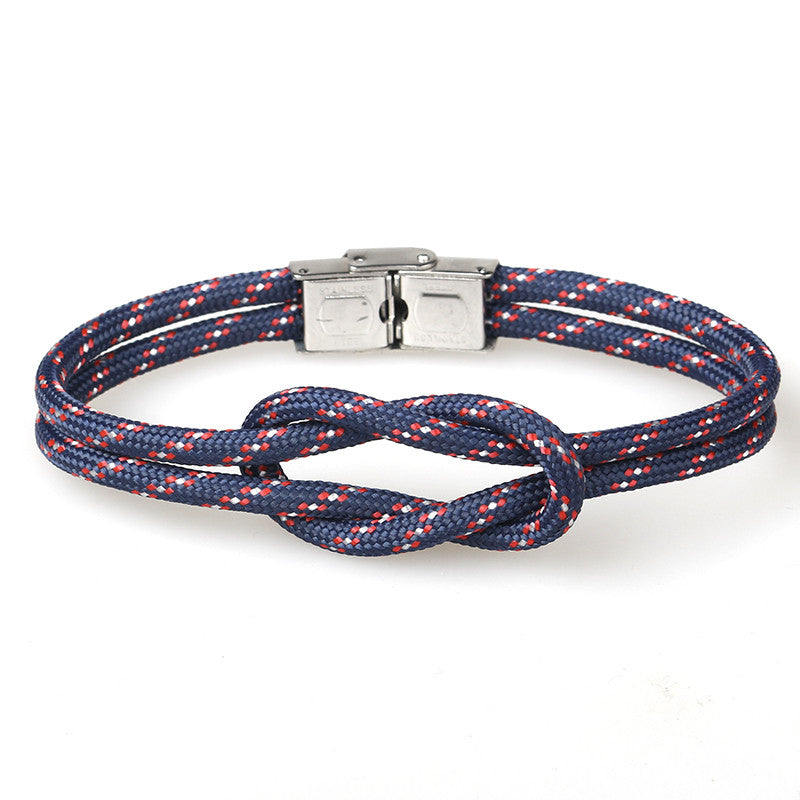 To My Grandson--Stainless Steel Fold Over Clasp Infinity Knot Bracelet