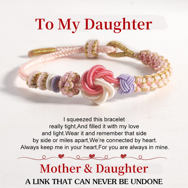 BUY 1 GET 1 FREE--FOR DAUGHTER/GRANDDAUGHTER 🩷 - A LINK THAT CAN NEVER BE UNDONE PEACH BLOSSOM KNOT BRACELET🎀