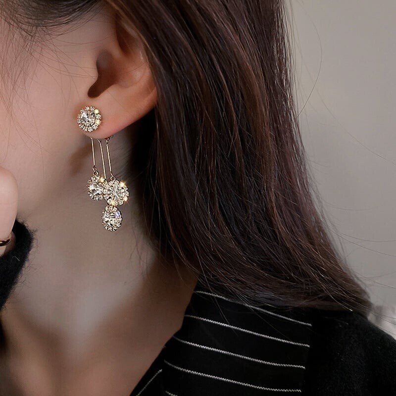 BUY 1 GET 1 FREE-Zircon Round Petal Earrings