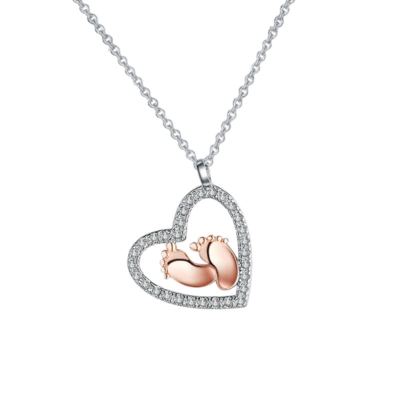 🤩Mother's Day Promotion💓To My Mummy Feet Heart Necklace With Message Card Gift