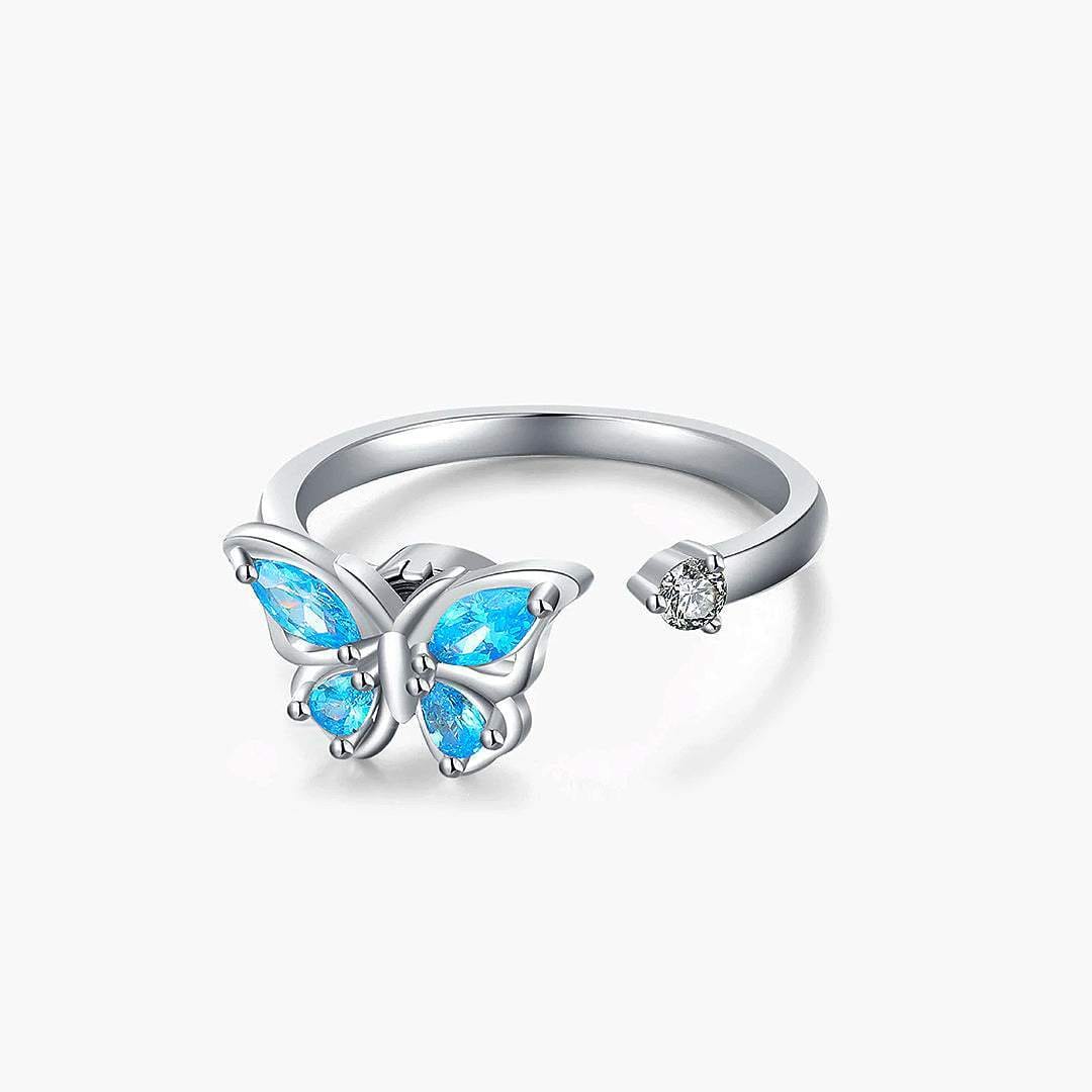 Daughter & Granddaughter | 925 Silver Butterfly Fidget Ring-Awareness Avenue-gift: All,gift: Daughter,gift: Granddaughter,Ring,ring: All,ring: Daughter,ring: Granddaughter