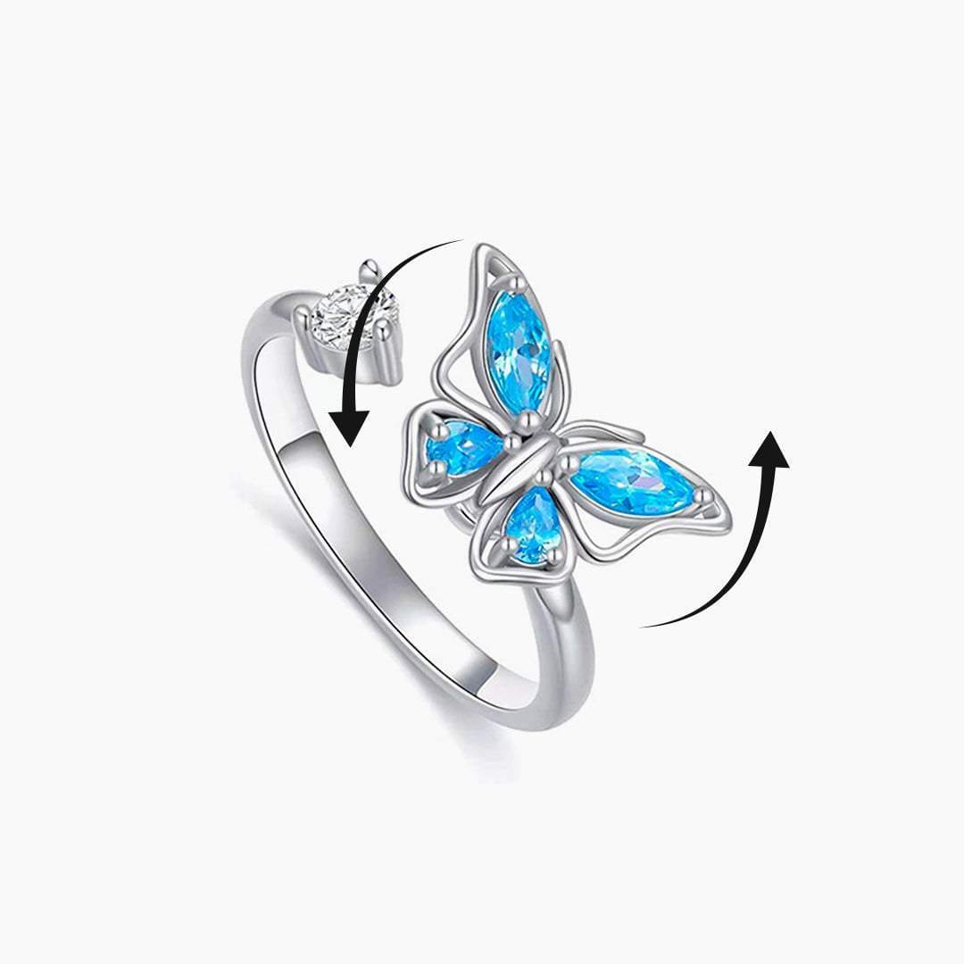 Daughter & Granddaughter | 925 Silver Butterfly Fidget Ring-Awareness Avenue-gift: All,gift: Daughter,gift: Granddaughter,Ring,ring: All,ring: Daughter,ring: Granddaughter