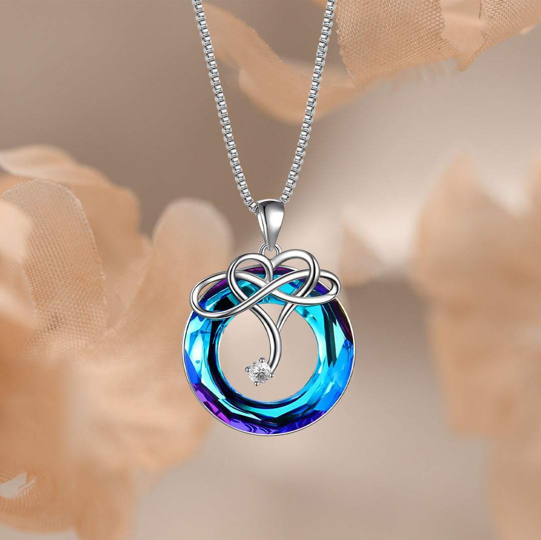 Mother & Daughter | 925 Silver Crystal Infinity Necklace-Awareness Avenue-gift: All,gift: Daughter,necklace: All,necklace: Daughter