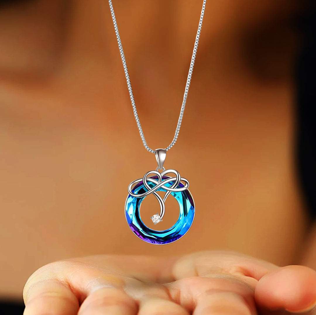 Mother & Daughter | 925 Silver Crystal Infinity Necklace-Awareness Avenue-gift: All,gift: Daughter,necklace: All,necklace: Daughter