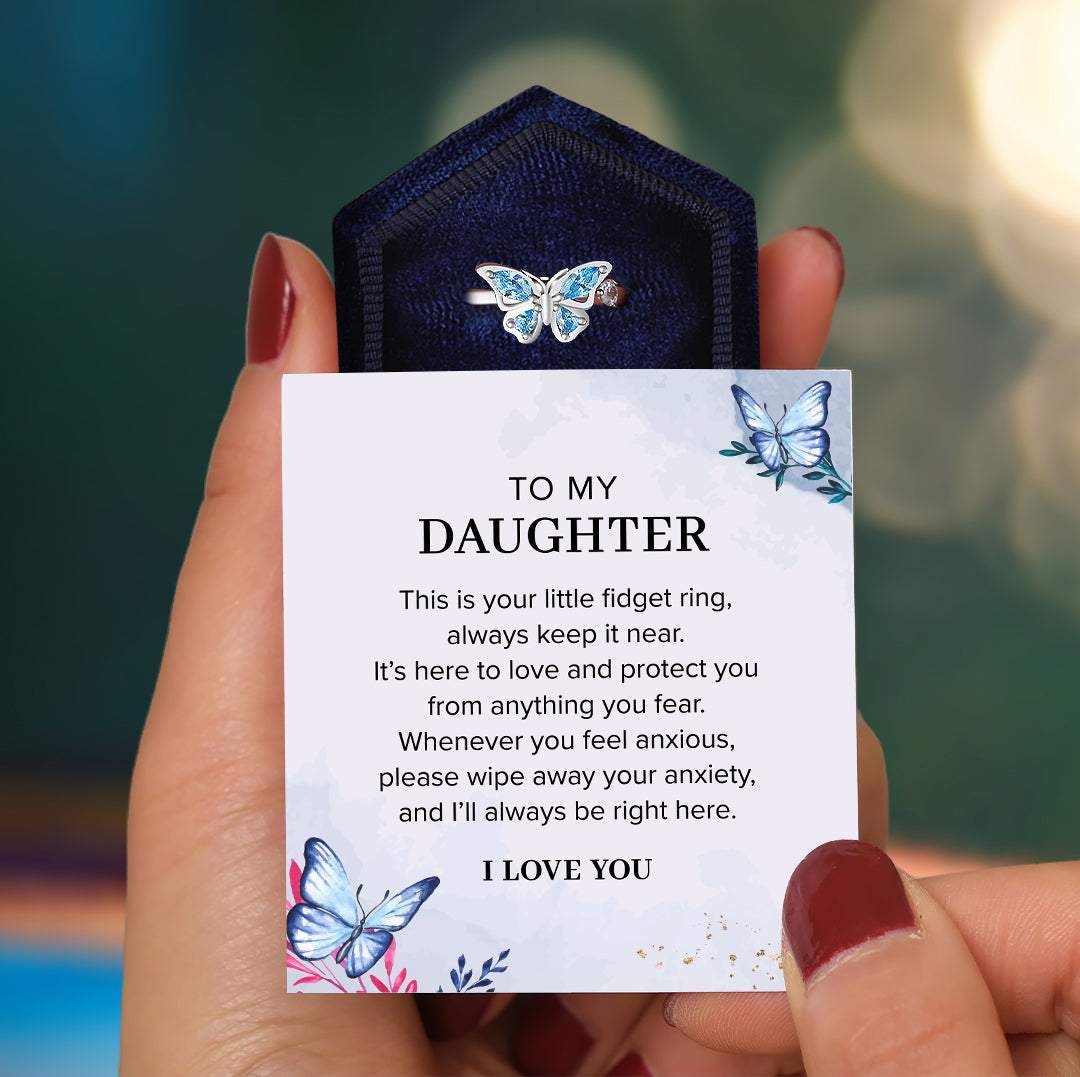 Daughter & Granddaughter | 925 Silver Butterfly Fidget Ring-Awareness Avenue-gift: All,gift: Daughter,gift: Granddaughter,Ring,ring: All,ring: Daughter,ring: Granddaughter