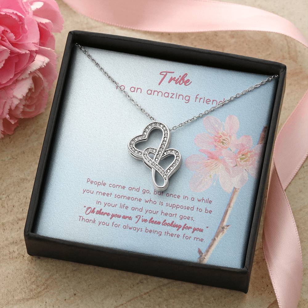 To An Amazing Friend. Double Hearts Necklace Gift For Friend