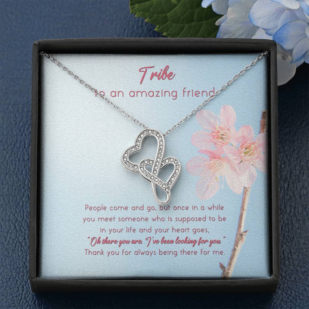 To An Amazing Friend. Double Hearts Necklace Gift For Friend