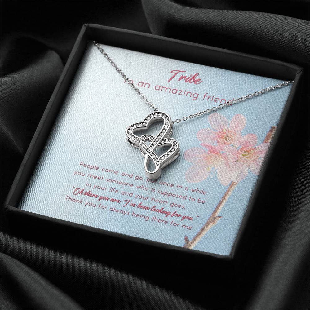 To An Amazing Friend. Double Hearts Necklace Gift For Friend