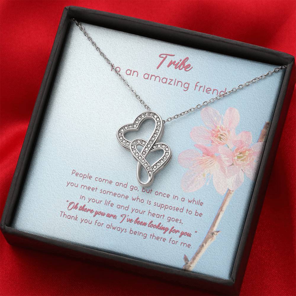 To An Amazing Friend. Double Hearts Necklace Gift For Friend