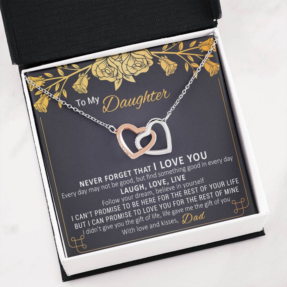 Dad to Daughter 1 Double hearts necklace