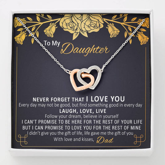 Dad to Daughter 1 Double hearts necklace