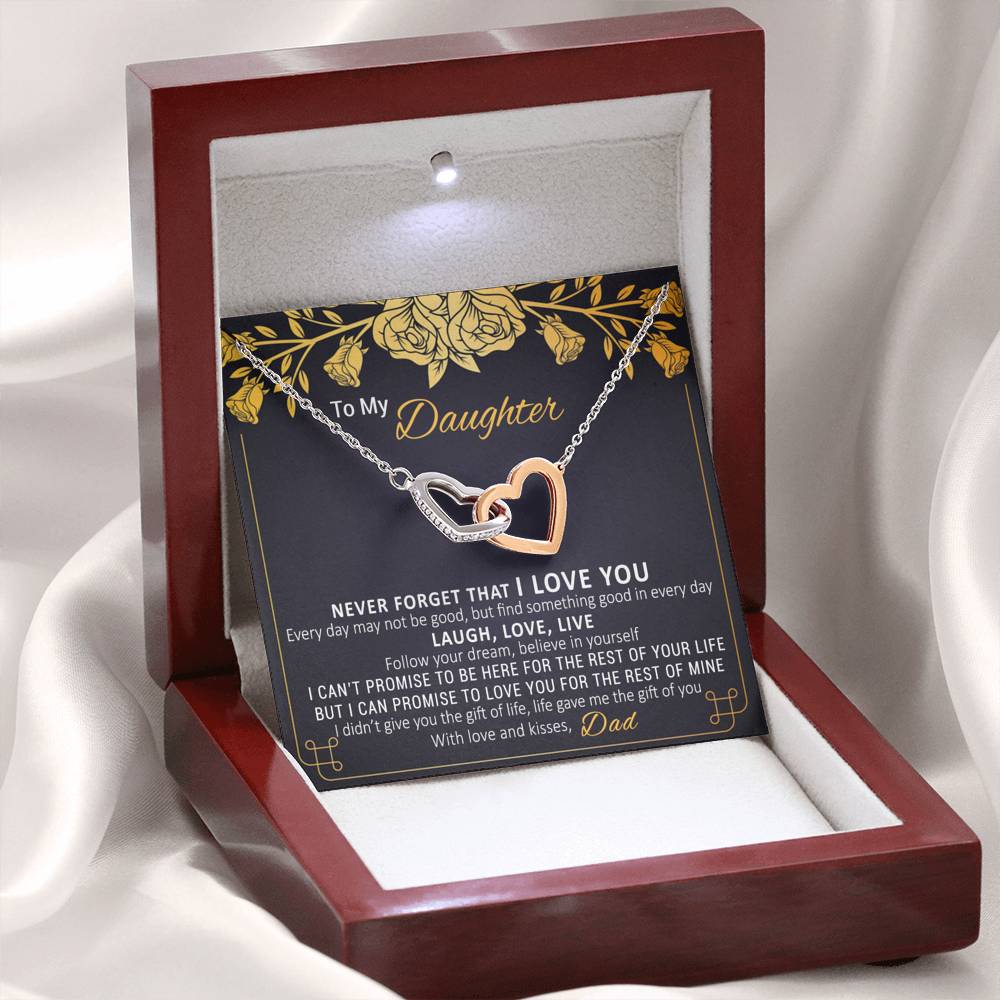 Dad to Daughter 1 Double hearts necklace