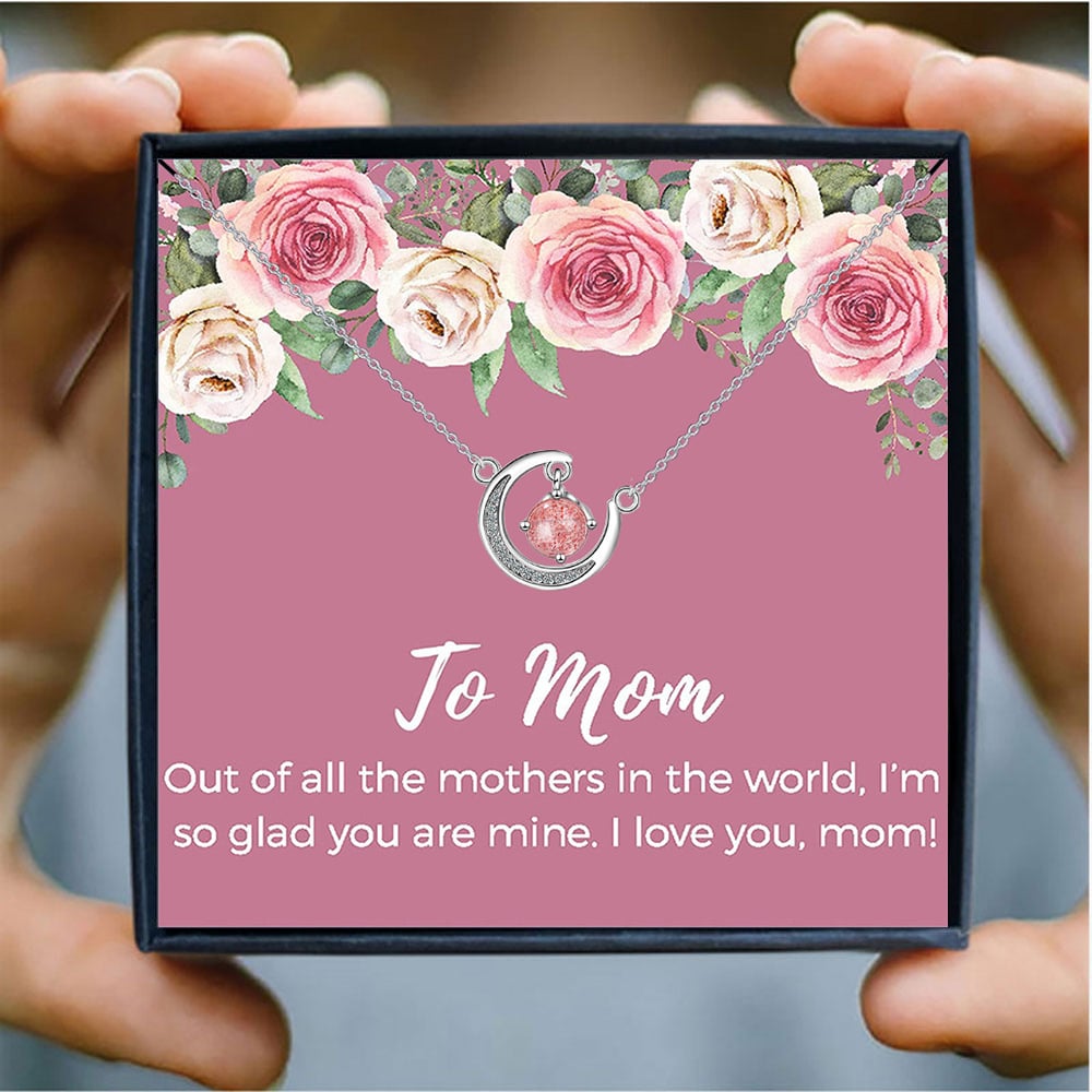 🤩Mother's Day Promotion💓 Crystal Moon Necklace With Message Card Gift