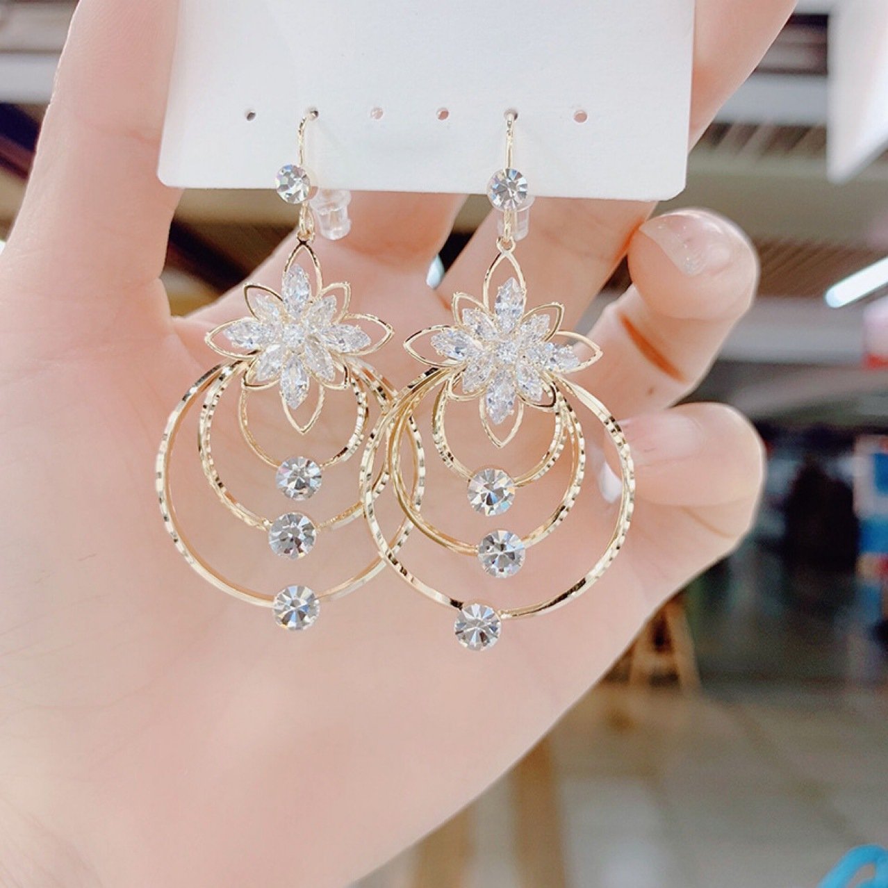 BUY 1 GET 1 FREE🔥Promotion 49% OFF-Geometric multi-layered circle flower earrings