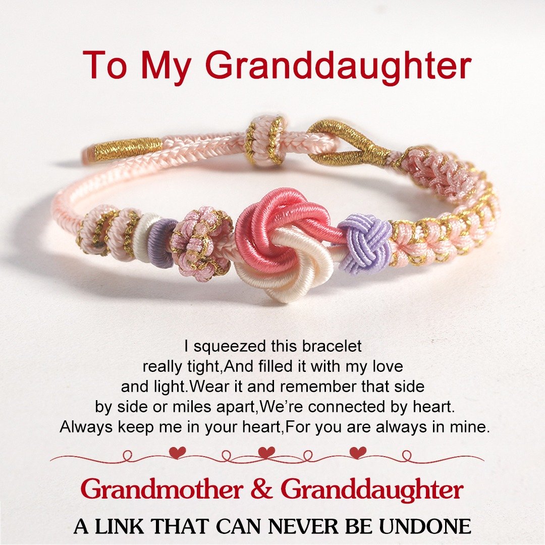 BUY 1 GET 1 FREE--FOR DAUGHTER/GRANDDAUGHTER 🩷 - A LINK THAT CAN NEVER BE UNDONE PEACH BLOSSOM KNOT BRACELET🎀