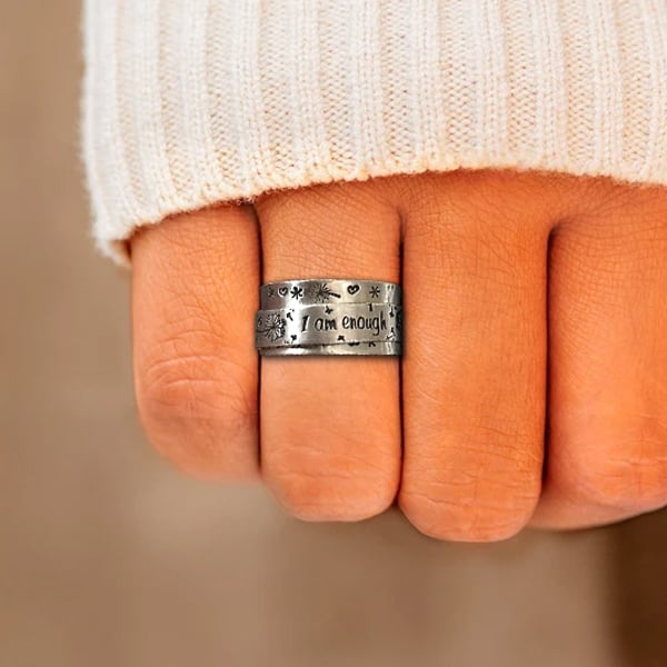 BUY 1 GET 1 FREE--🔥49% OFF⏰ - Silver Dandelion Spinner Ring✨ - ''I'm enough exactly as I am''🥰