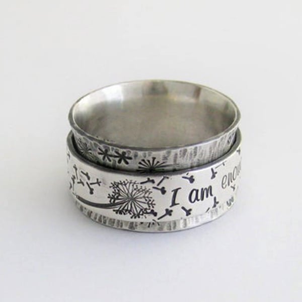 BUY 1 GET 1 FREE--🔥49% OFF⏰ - Silver Dandelion Spinner Ring✨ - ''I'm enough exactly as I am''🥰