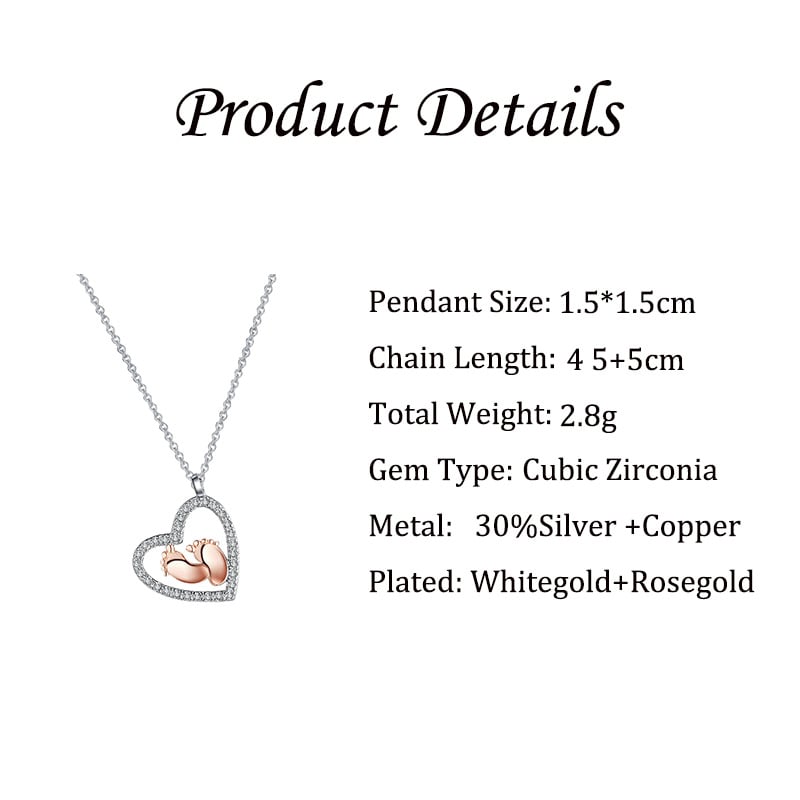 🤩Mother's Day Promotion💓To My Mummy Feet Heart Necklace With Message Card Gift