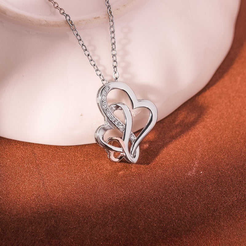 S925 Three Hearts for Three Generations of Love Heart to Heart Necklace